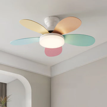 Đèn chùm quạt điện phòng trẻ em, Đèn trần yên tĩnh phong cách hoạt hình có quạt, Đèn trần phòng ngủ có quạt ẩn