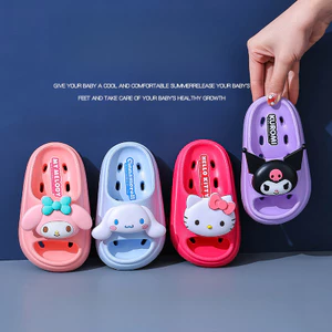 Xăng đan thoáng khí khô nhanh họa tiết hoạt hình Kuromi mùa hè cho bé trai và bé gái