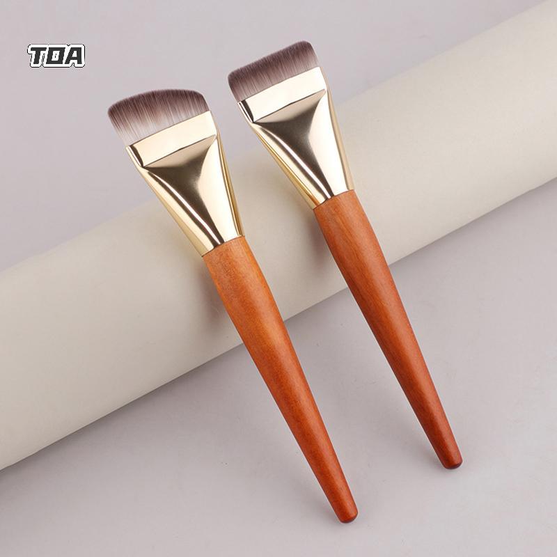 TOA Cọ Trang Điểm Nền Bàn Chải Đầu Phẳng Tay Cầm Bằng Gỗ Chất Lỏng Kem Nền Che Khuyết Điểm Bàn Chải Nữ Mặt Đế Trang Điểm Dụng Cụ Làm Đẹp VN