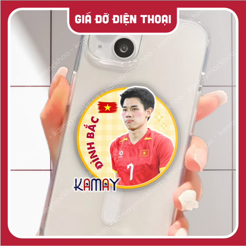 Móc khoá /Pop cầu thủ bóng đá Đình Bắc giá đỡ điện thoại - Sango