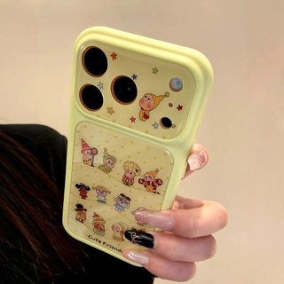 Sweet Girly Full Lens Protection Love Heart Crybaby Yellow Acrylic Phone Case Cho iPhone 17Promax 17Pro 15 16 Pro Max Vỏ Phụ Nữ Chống Sốc