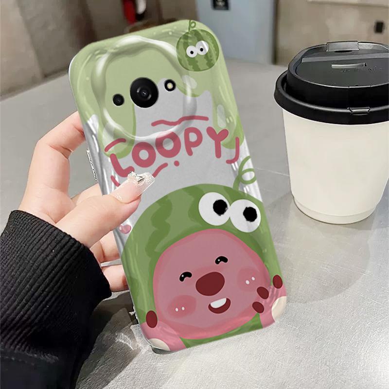 Ốp Silicon Hoạt Hình Cho Redmi A3 / POCO C61 4G 3D Bé Gái Vỏ Điện Thoại Mềm Loopy Chống Sốc Ốp Lưng