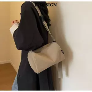 Túi đeo vai JKDESIGN, Túi đeo chéo vải nhung thông thường, Túi xách nữ màu trơn
