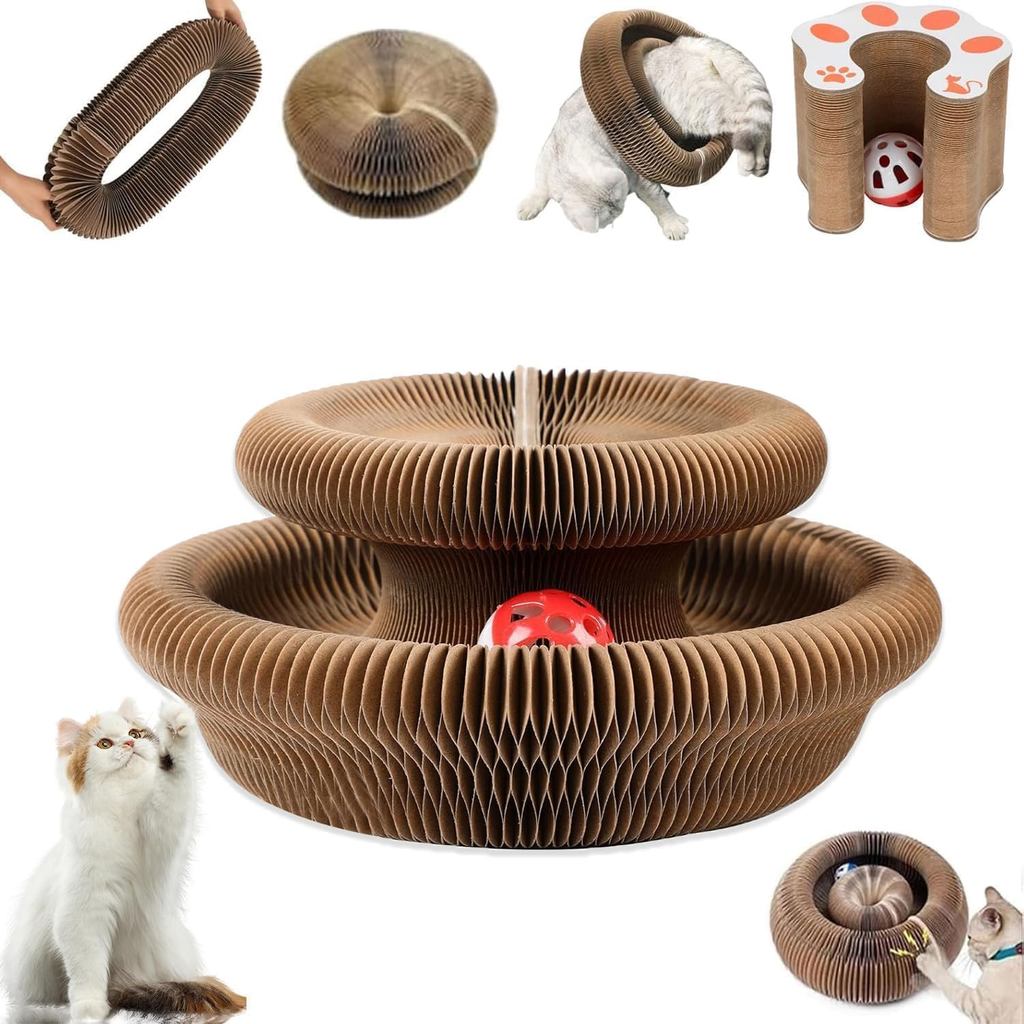 Kitty Curls Đồ chơi cho mèo, Magic Organ Cat Toy, Cat Scratcher để mài móng vuốt Tông Đồ chơi cho mèo, Tấm cào tương tác với bóng đồ chơi