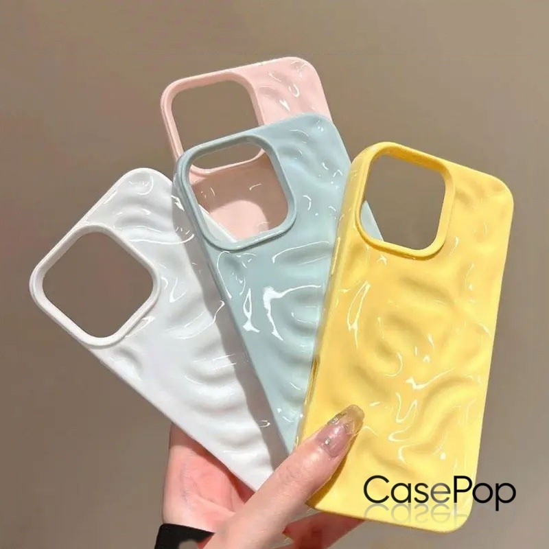 Ốp Vân Bông Keo Dễ Thương Cho iPhone 11-17 Pro Max