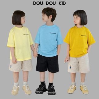 [ DOU DOU KID] AP74 Áo Thun Be Trai Màu Vàng Xanh Dương Thời Trang Trẻ Em Chất Liệu Mềm Mại Phù Hợp Cho Mọi Hoạt Động