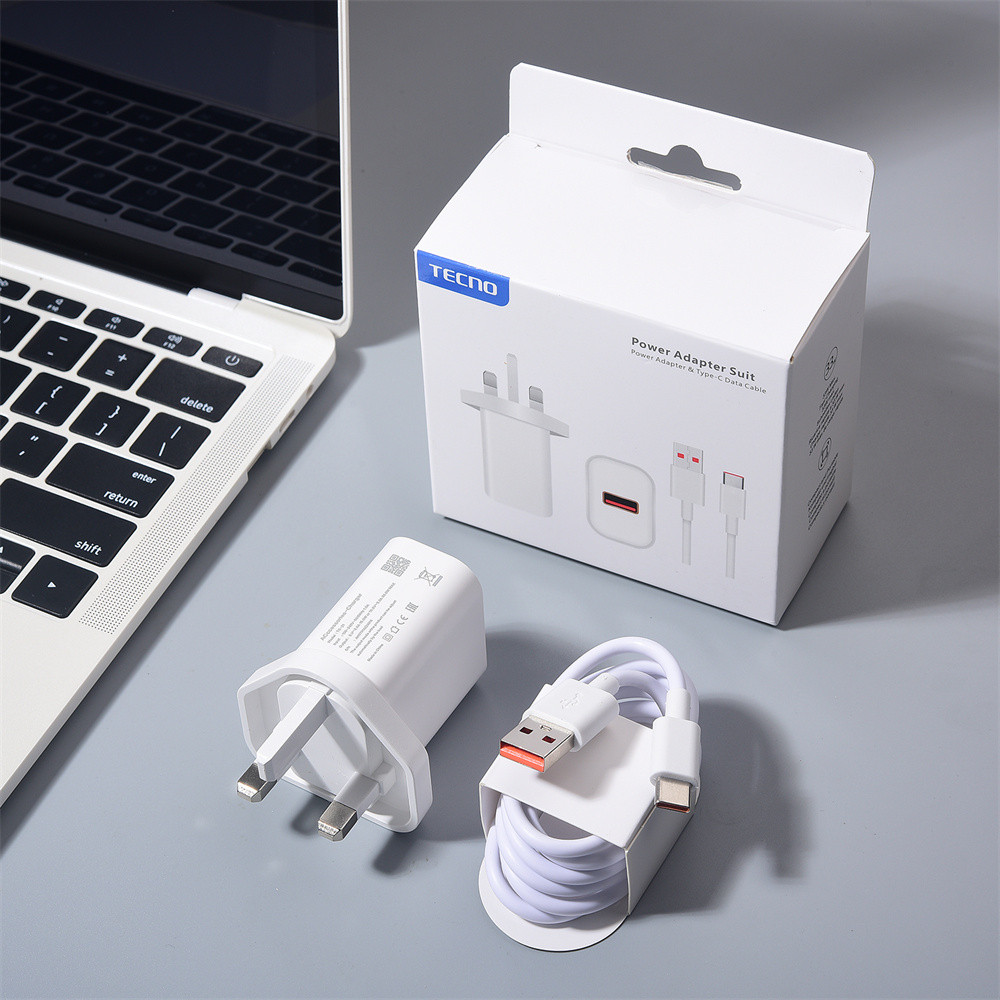 Dành Cho Chính Hãng 33W EU / US / UK Power Wall Charge Adapter Cho Tecno Camon 40 30 30s 20 Pro Spark 30C 30 20 10 Pro + 1M USB 3A Loại C Dây