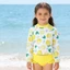 SUIT Trẻ Em Bé Gái Hai Trang Phục Bơi Tay Dài Rashguard Đồ Bơi Và Quần Short Xù Cho Đi Biển Kỳ Nghỉ Và Bể Bơi