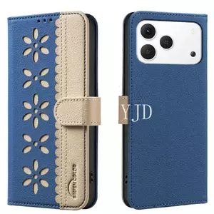 Ốp Lưng Cho Tecno Spark 50 (KN4) Chặn Màu Hoa Nhỏ Khe Cắm Thẻ Da Vỏ Điện Thoại Chống Rơi