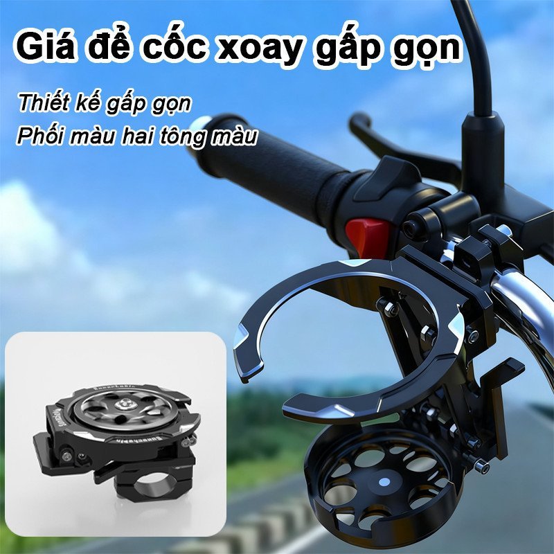 Giá đỡ cốc xe máy gấp gọn nhựa ABS cao cấp tương thích xe máy xe đạp giữ cốc chắc chắn đi học đi làm