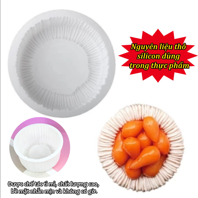 Khuôn Làm Bánh Mousse Charlotte-Silicon Thực Phẩm Cao Cấp, Kết Cấu Cuộn Dây Chịu Nhiệt, Tái Sử Dụng