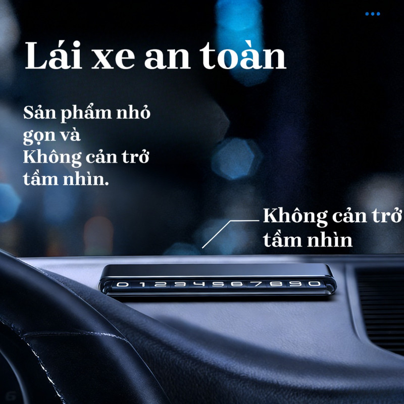 Bảng Số điện Thoại ô Tô Hợp Kim Nhôm Cao Cấp, Thiết Kế Mỏng  Ẩn Số Dễ Dàng, Để Đỗ Xe Tạm Thời Trên Taplo