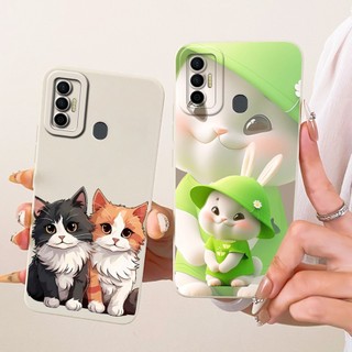 Vỏ Dễ Thương Cho Tecno Spark 7 KF6 KF6j KF6i KF6k / Spark 7T KF6p Vỏ Điện Thoại Hoạt Hình Thỏ Mèo Mềm Kẹo Silicon TPU Ốp Lưng