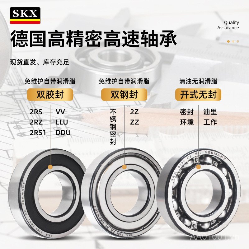 Vòng bi SKX Đức 604 605 606 607 608 609 624 625 626 627 628 629Z PZYW