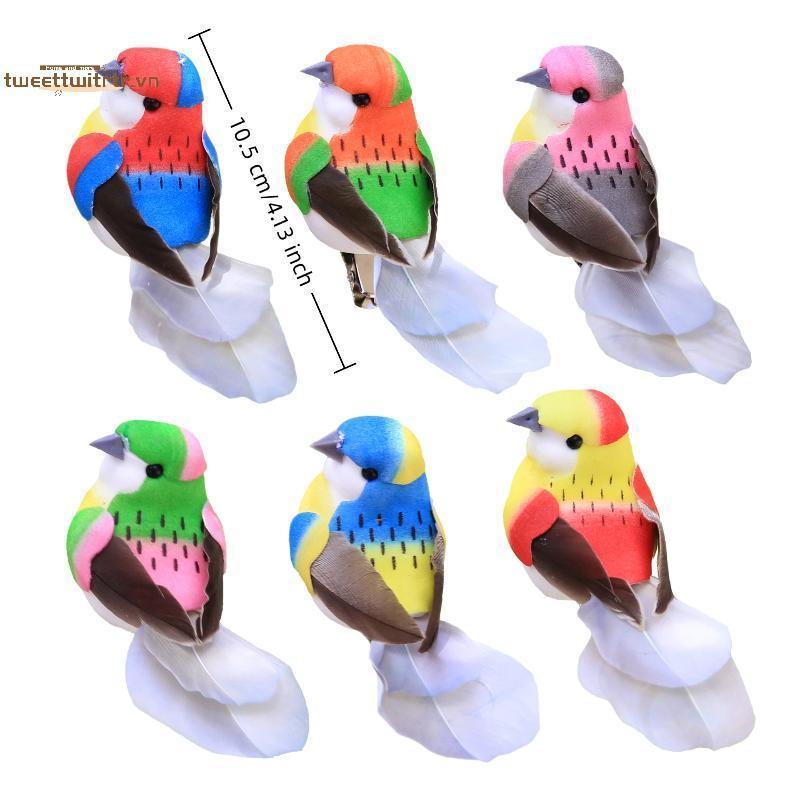 TRTR 3 / 6 Cái 3D Giả Thủ Công Chim Xốp Nhân Tạo Lông Chim Sinh Nhật Trang Trí Nhà Vườn Trang Trí Đám Cưới VN