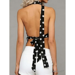 Đồng phục dây cổ xe tăng áo crop top không tay cho phụ nữ, phù hợp mùa hè với khăn kèm theo