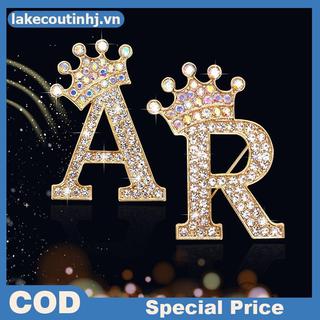 Vương miện thời trang 26 chữ cái từ A đến Z, pha lê kim cương giả, phù hợp làm trang sức cho váy cưới và áo cổ pin