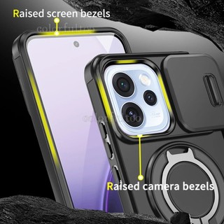 Ốp Điện Thoại Giáp Chống Sốc Cho Oppo Reno 15F 15 Pro Max Mini 15Pro Reno15F Reno15Pro 4G 5G Đẩy Kéo Trượt Bảo Vệ Ống Kính Máy Ảnh Vỏ Cứng Ốp Lưng Có Giá Đỡ Vòng Kim Loại