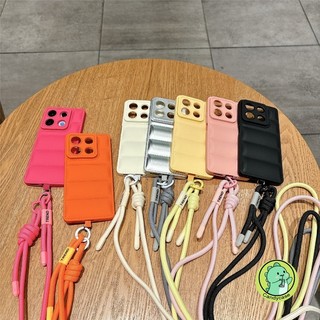 Áo khoác xuống có dây buộc Vỏ đeo chéo cho iPhone 17 Pro Max Air 16E 16 15 Pro Max Plus 17ProMax 16ProMax 15ProMax Vỏ sang trọng Vỏ điện thoại mềm màu kẹo đơn giản dễ thương