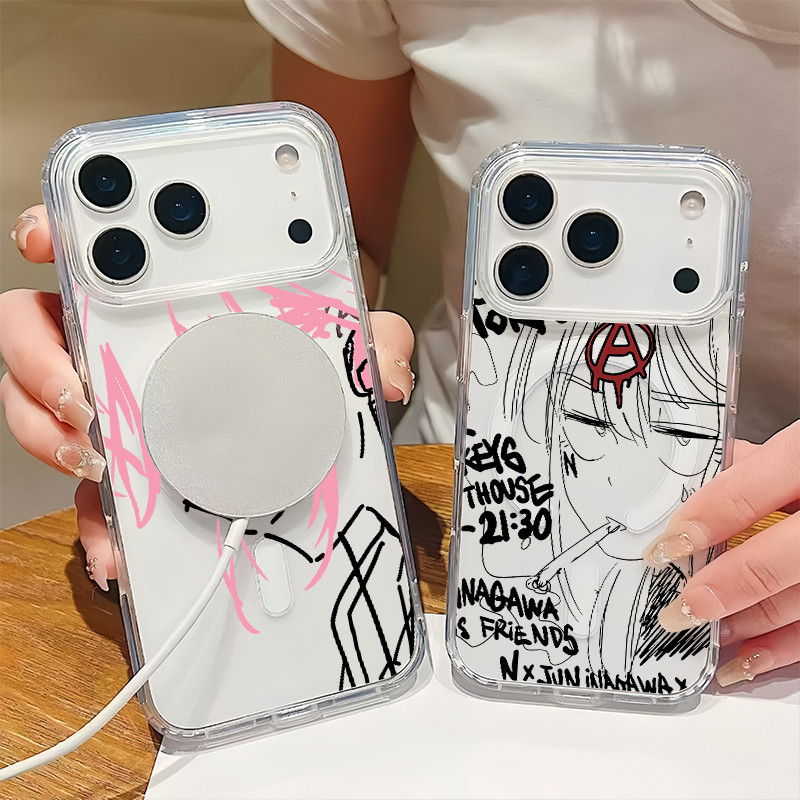 Cho iPhone 17 Pro Max / 16 Pro Max 15 14 / 13 / 12 Bocchi the Rock Cứng Trong Suốt Từ Tính CaseiPhone 11 Xs Max 7 / 8 SE / Vỏ iPhone Chống Sốc