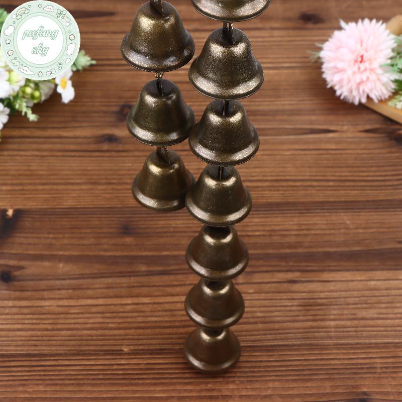 PUSKY Classic Rustic Iron Handmade Kim Loại Chuông Gió - Có Dây Xích Trang Trí, Thích Hợp Cho Sân, Vườn Và Tường VN