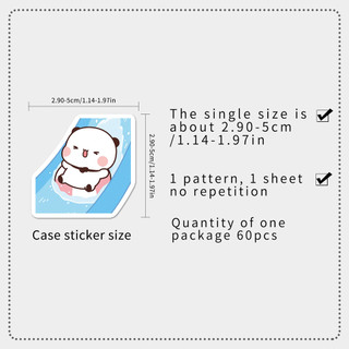 60 Chiếc Kawaii Bubu Và Dudu Dán DIY Chai Nước Laptop Ván Trượt Sổ Lưu Niệm Hành Lý Trẻ Em Đồ Chơi