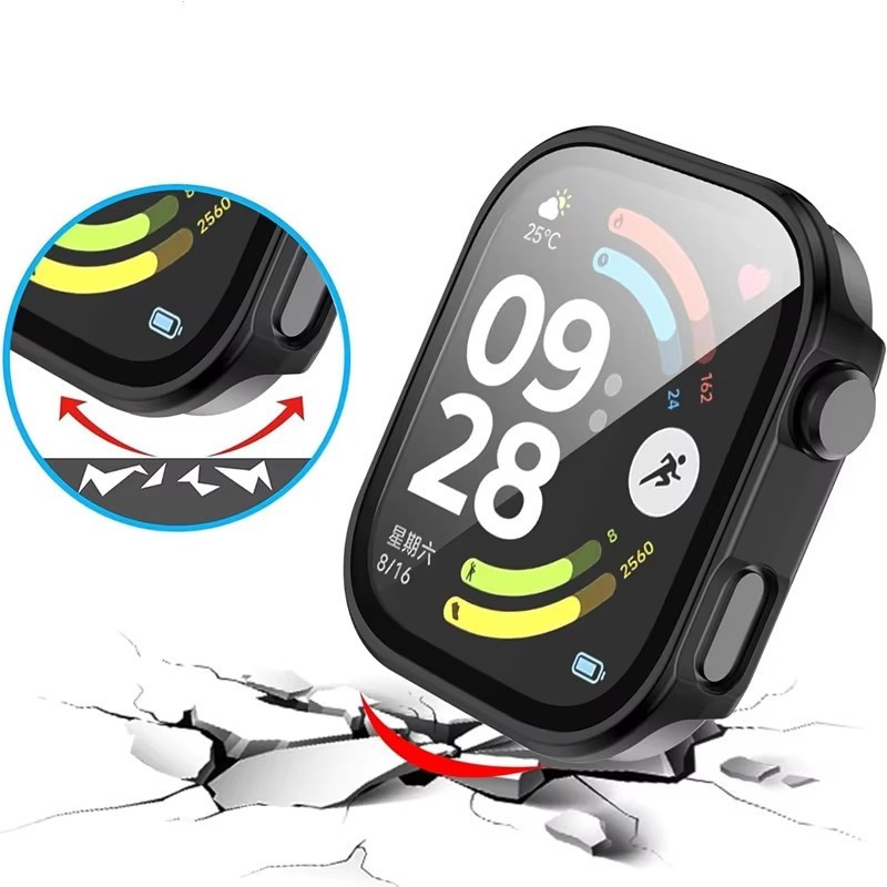 Vỏ bảo vệ chống sốc PC cho Redmi watch6 Kính cường lực + Vỏ PC cho Redmi Watch 6 Đồng hồ thông minh Bảo vệ cứng Vỏ da