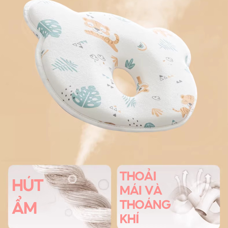 【SKISOPGO】Gối định hình đầu cho bé họa tiết,bẹp đầu cho bé sơ sinh từ 0-1 tuổi,gối lõm xô gối đầu cho bé ngủ