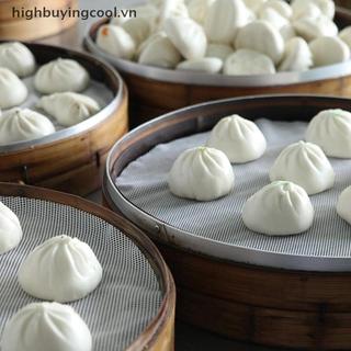 HCVN Tròn Chống Dính Silicon Lưới Vải Nướng Bánh Lót Hấp Miếng Lót Bánh Bao Buns Thảm HOT