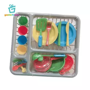 Gamchiano 28 Chiếc Đĩa Đồ Chơi Trẻ Em Và Đĩa Cho Nhà Bếp Playset Nhập Vai Trò Chơi Cho Trẻ Em