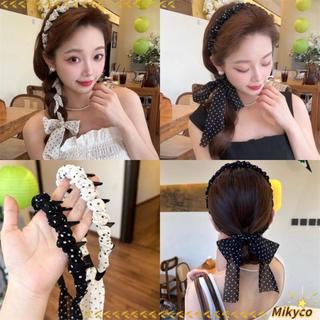 Băng đô MIKYCO, Băng đô ruy băng chấm khăn thanh lịch, Dây buộc tóc đa năng chống trượt bện thời trang dành cho nữ