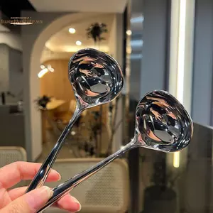 TRTR Thìa Canh Inox Phong Cách Hàn Quốc Thìa Lớn Dài Tay Cầm Thìa Để Uống Súp Congee Thìa Nhà Hàng Lẩu Thìa VN