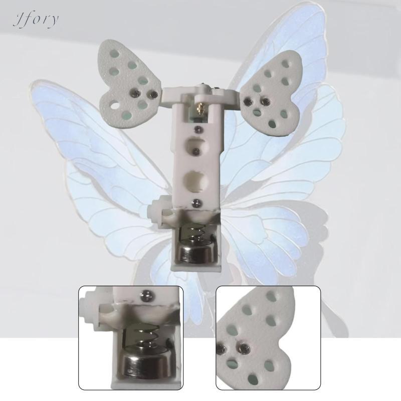 Jfory Mô hình bướm cơ khí trang trí Cánh di chuyển điện tử Hoạt động bằng pin Hoa nhung cho thủ công