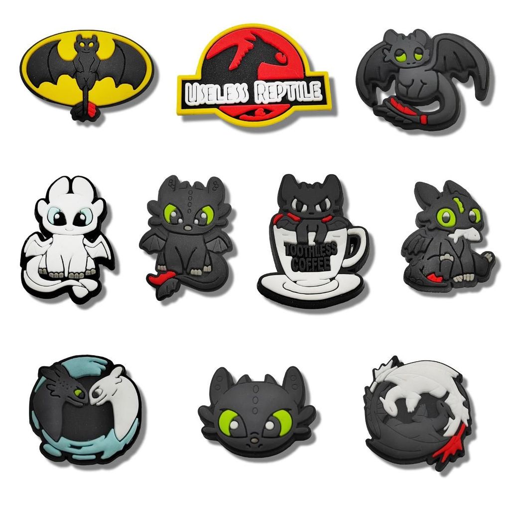 Set charm BÍ KIẾP LUYỆN RỒNG gắn dép cross, Nút gắn jibbitz sticker trang trí hoạt hình CROSS TREND