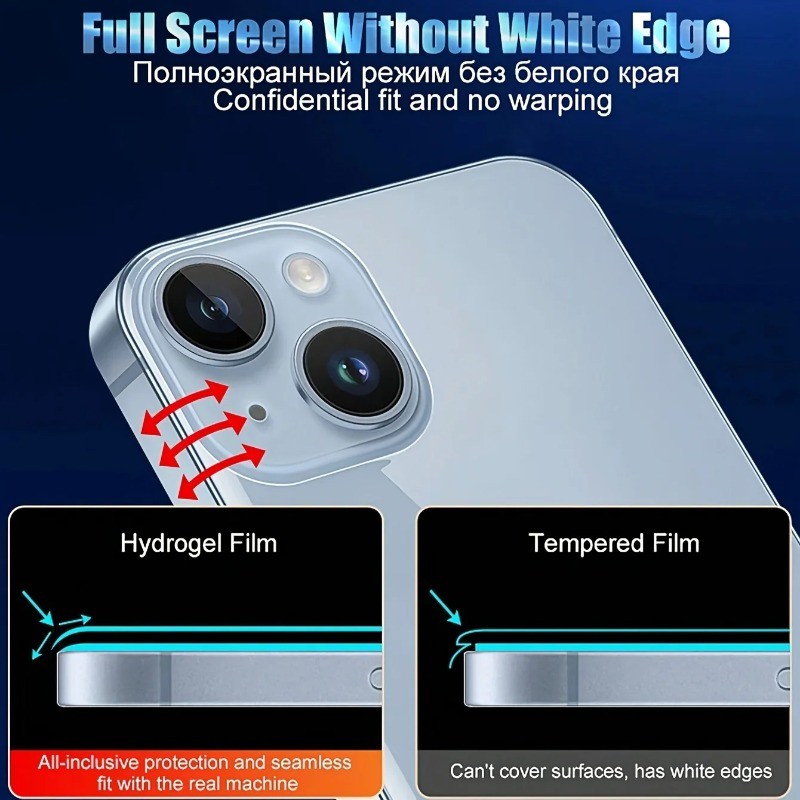 Phim Hydrogel Bảo Vệ 2in1 HD Cho Apple iPhone 17 16 16e 15 14 Air Pro Max Plus Điện Thoại Mặt Trước + Mặt Sau Màn Hình Hydrogel Bảo Vệ Cho iPhone 13 12 Mini Pro Max Phim Mềm Không Bong Bóng