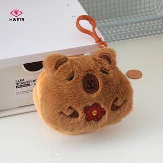 HWETR Sáng Tạo Mới Capybara Anime Sang Trọng Tiền Xu Thời Trang Kawaii Mini Ví Đựng Tiền Xu Tròn Hoạt Hình Túi Mặt Dây Chuyền