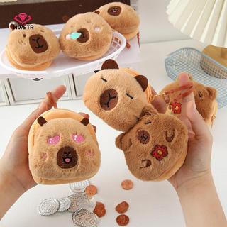 HWETR Sáng Tạo Mới Capybara Anime Sang Trọng Tiền Xu Thời Trang Kawaii Mini Ví Đựng Tiền Xu Tròn Hoạt Hình Túi Mặt Dây Chuyền