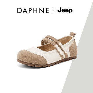JEEP Daphne Joint Ballet Giày Đế Mềm Velcro Mary Jane Retro Đi Lại Giày Nữ