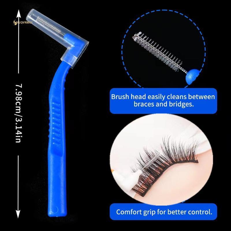 MUQV 20 Cái 0.6-1.2mm L Hình Bàn Chải Inter Có Hộp Chỉnh Nha Dụng Cụ Nha Khoa Làm Sạch Răng Răng Răng Vệ Sinh Răng Miệng Nha Khoa Flosser n