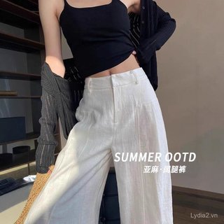 [Khuyến mãi 10%!] Spike Grab 26 Quần Ống Rộng Nữ - Phong Cách Tây Cổ Điển, Vải Lanh Ramie Mỏng, Hè Dễ Thoáng