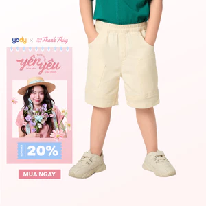 Quần shorts bé trai YODY phối thoáng khí co giãn an toàn cho da bé BKCS25S049