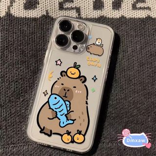 Ốp Điện Thoại Capybara Dễ Thương Cho Redmi Note 15 14 13 Pro Plus 12 Turbo 11 Pro Plus 11E 11 SE 11T Pro Plus 11S 4G 5G Vỏ Hoạt Hình Cá Xanh Trong Suốt Vỏ Mềm
