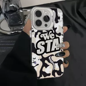 WeSTA tiếng Anh cho iPhone16Promax151413 trường hợp điện thoại màu bạc mờ XrXsmax mới