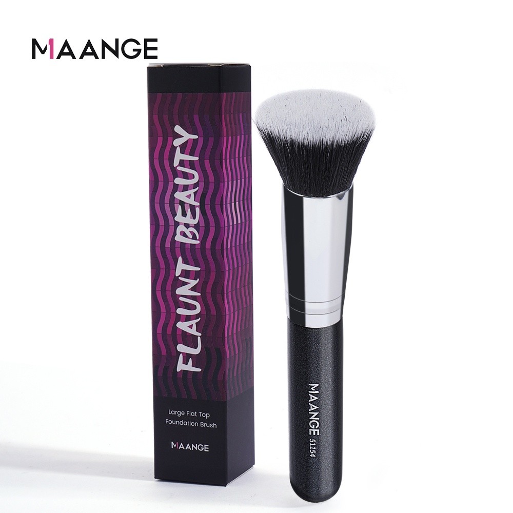MAANGE Flat Head Foundation Brush có hộp Bàn chải dòng siêu mỏng Đế da mềm Essential 3 màu 51154