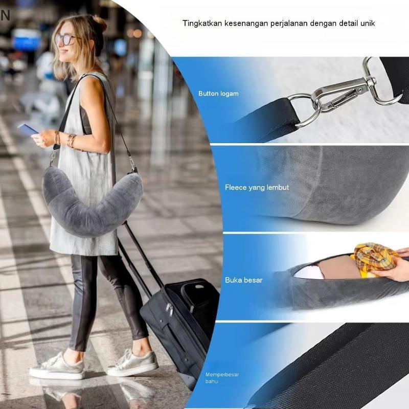 NS Du Lịch Ne Gối Có Thể Lấp Đầy Quần Áo Túi Bảo Quản Hình Chữ U Vỏ Gối Pha Lê Lông Cừu Ne Gối Dành Cho Máy Bay Du Lịch NS