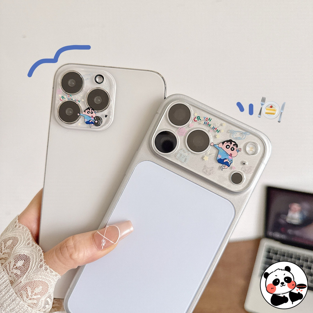 Kính Bảo Vệ camera Dễ Thương Cho iPhone 17 Pro Max 16 15 14 Pro Max Ống Kính Phim Hoạt Hình Doremon Crayon Shin-chan Kitty Cat Patrick Star Snoopy Moon HD Kính Bảo Vệ Full Cover