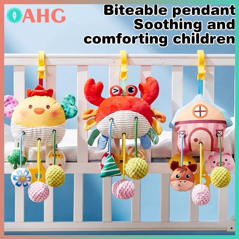 Đồ chơi treo giường bé dây rút cổ vũ, lục lạc kéo dây hoạt hình động vật Montessori giáo dục cho sơ sinh BSS