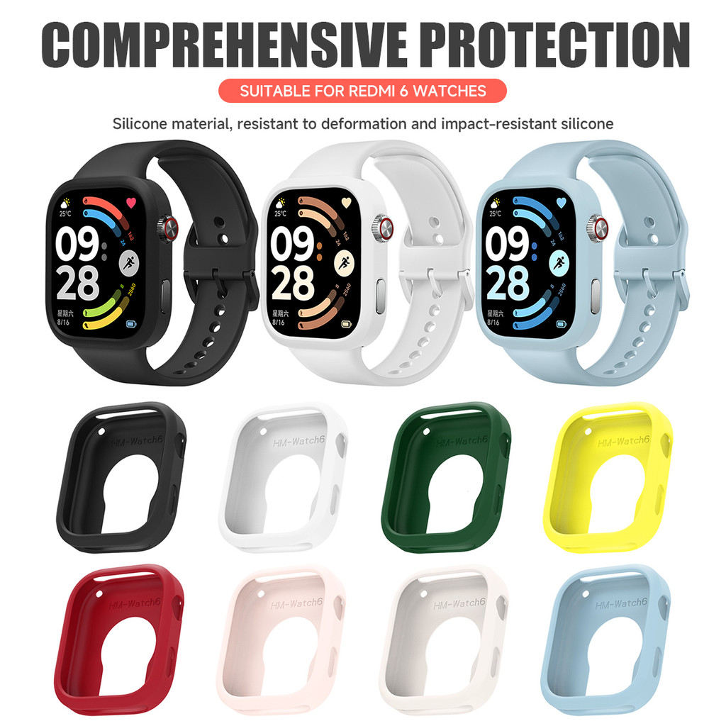 Ốp lưng silicon mềm cho Redmi Watch 6 vỏ bảo vệ vỏ rỗng phụ kiện bảo hiểm