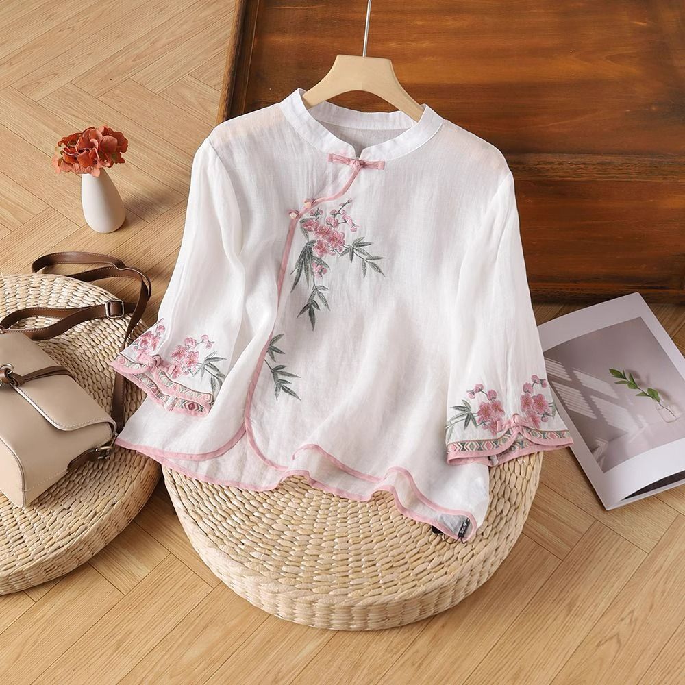 Nút áo phong cách dân tộc Trung Quốc thêu tay, dáng rộng cổ điển dành cho nữ