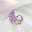 HFSHY Sang Trọng Cổ Điển Tím Peaco Kim Cương Giả Thổ Cẩm Chân Dành Cho Nữ Cô Gái Động Vật Thanh Lịch Pha Lê Huy Hiệu Trang Sức Phụ Kiện Quà Tặng VN
